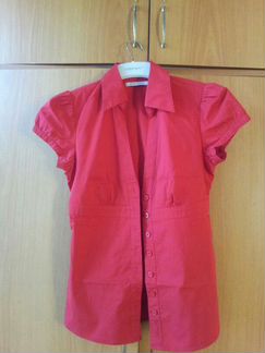Красная рубашка bershka