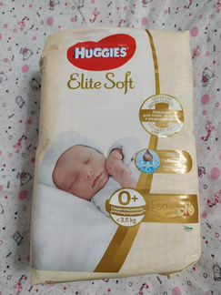 Подгузники Huggies Elite Soft 0+ (50шт)