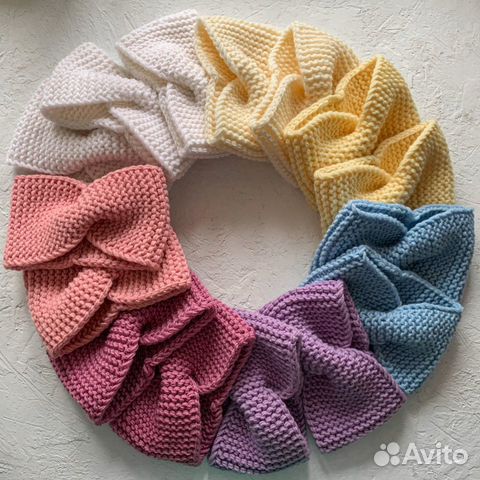 Вязаные повязки много цветов