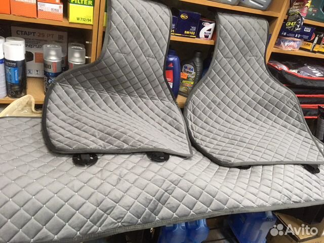Накидки на сидения задние серые чёрные