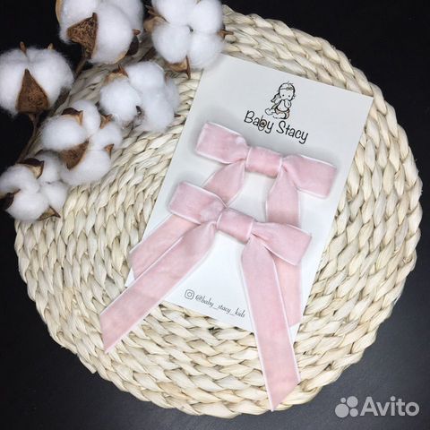 Бархатные бантики ручной работы