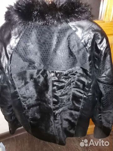 Кожаная куртка на натуральном меху мужская бу