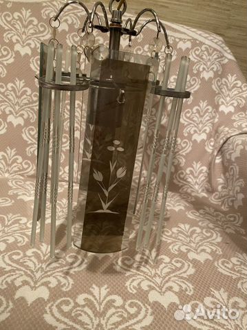 Люстра со стеклянной подвеской. Для прихожей