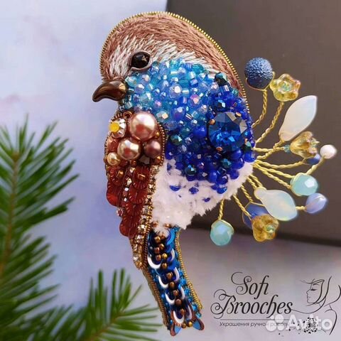 Брошь птичка