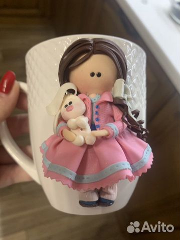 Кружки с декором из полимерной глины