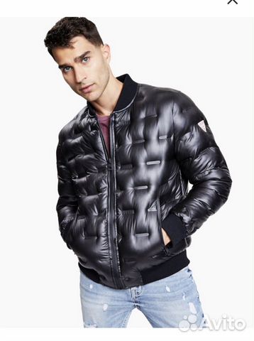 mens black puffer bomber jacket