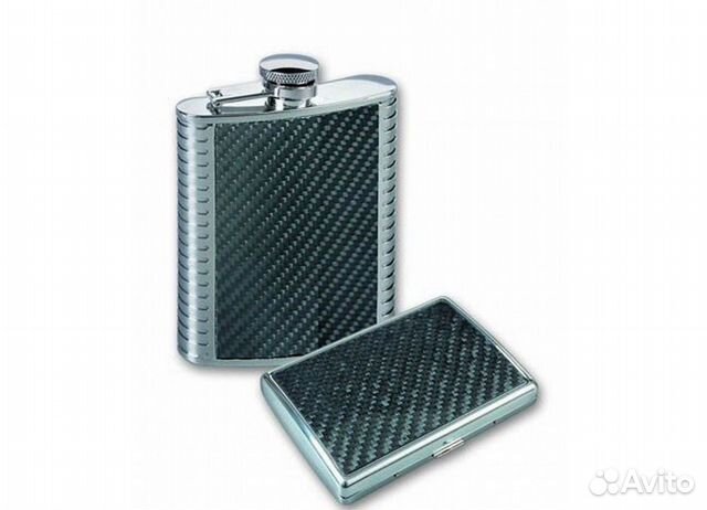 Набор S.Quire фляга 0,18 л +портсигар Италия