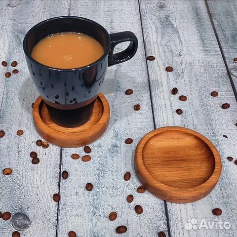 Подставки под горячее, подстаканники из ясеня, 2шт