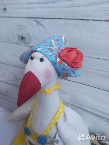 Гусь тильда, выполнен из хлопка, ручная работа