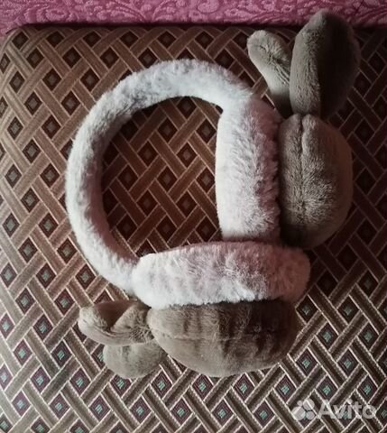 Меховые наушники с ушками зайца
