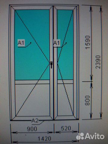 Пластиковая штульповая дверь 1420*2390. Доставка