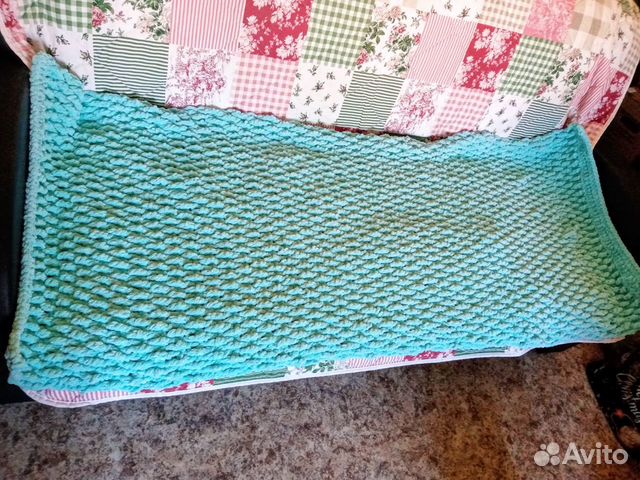 Вязаный плед для взрослых и детей из alize Velluto