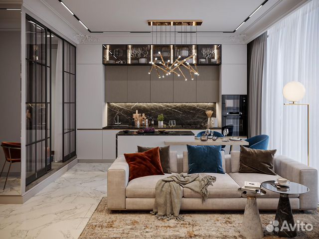 

Квартира-студия, 55 м², 2 кровати