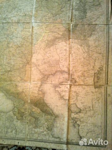 Старая карта Европейская Россия 19 век 1912г