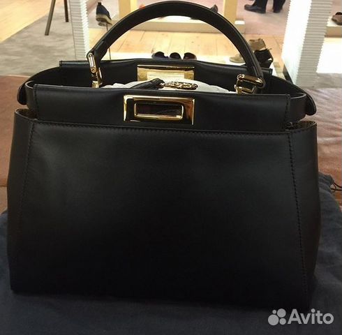 Сумки Fendi Peek-a-boo Peekaboo Черная Сумка Матов