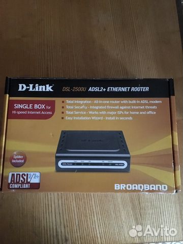 Проводной adsl маршрутизатор D-Link DSL-2500U