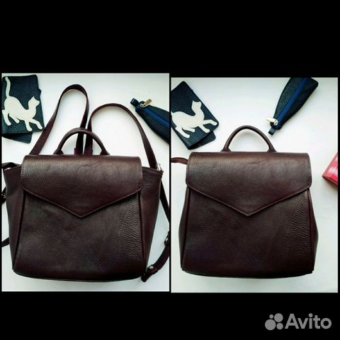 Рюкзак-Сумка 2в 1 натуральная кожа