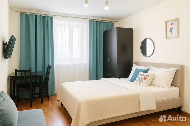 

Квартира-студия, 30 м², 2 кровати