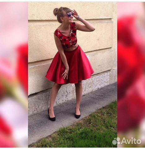 Красное Платье / костюм: топ + юбка Красное Платье / костюм: топ + юбка