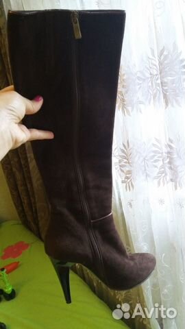 Сапоги демисезонные. Натуральная замша