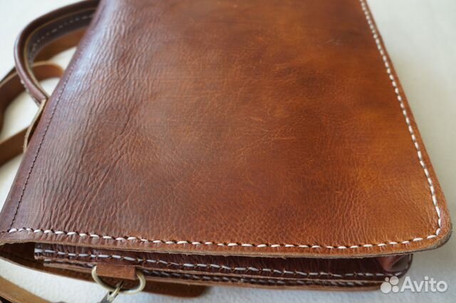 Мужская Кожаная Сумка - Портфель Бычья Кожа