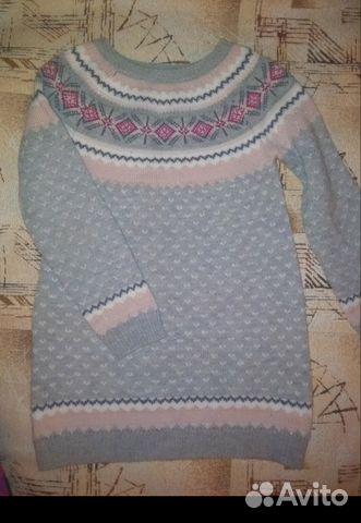 Джемпер-платье на девочку 6-8 лет