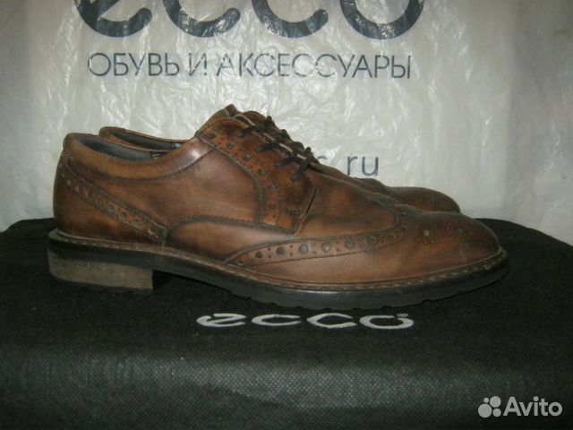 41 ecco туфли полуботинки мужские кожаные