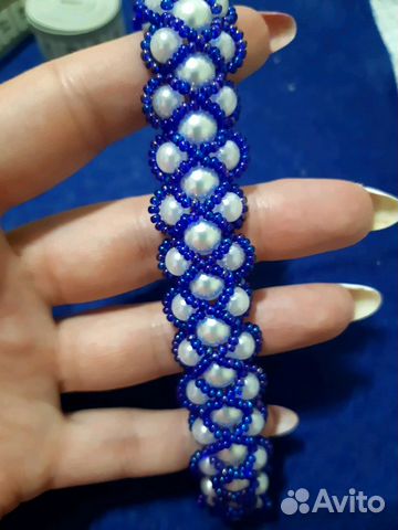 Браслет и серьги из бисера Браслет и серьги из бисера