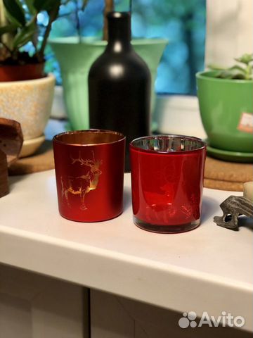 Подсвечники стеклянные новогодние