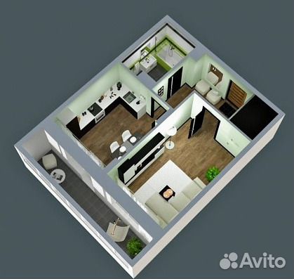 1-к квартира, 40 м², 6/9 эт. 1-к квартира, 40 м², 6/9 эт.