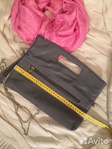 Клатч, сумка, серый цвет, экокожа фирма Calipso