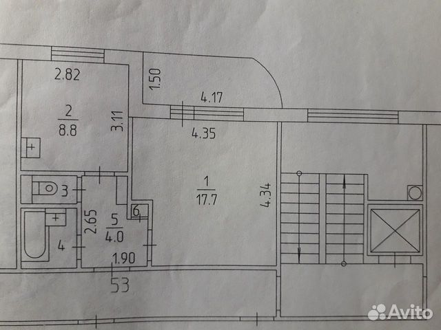 1-к квартира, 34.4 м², 6/9 эт.