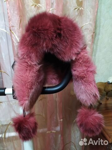 Шапка зимняя (кожа+песец)