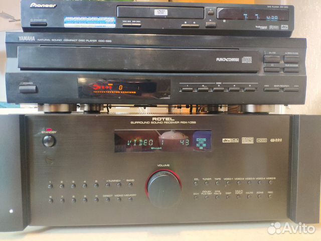 Ресивер Rotel, CD проигрыватель yamaha, DVD Pionee