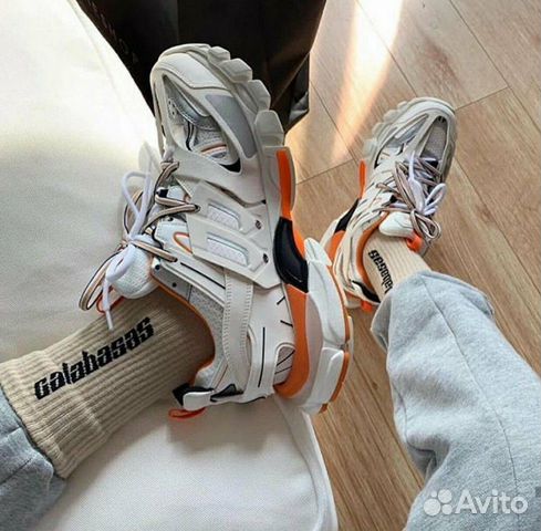 Кроссовки Balenciaga Track Orange& White