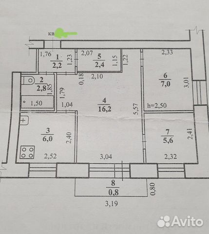 2-к квартира, 43 м², 4/5 эт.