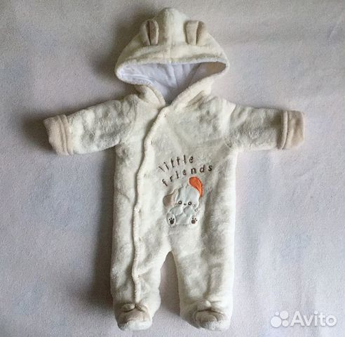 Комбинезоны плюш и кофты тёплые 0-3 лет