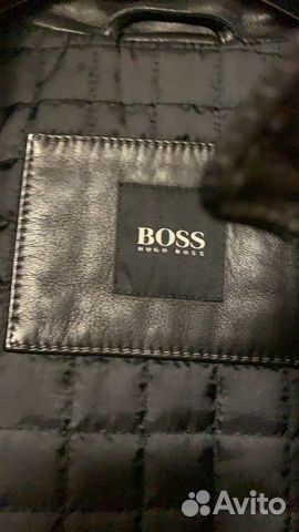 Кожаная мужская куртка hugo boss 52 р-р