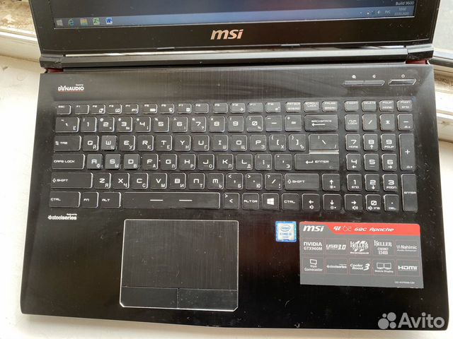 Игровой ноутбук msi 16 озу + gtx + ssd