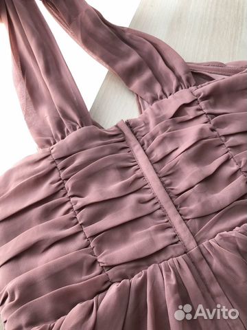 Коктейльное пудровое платье H&M