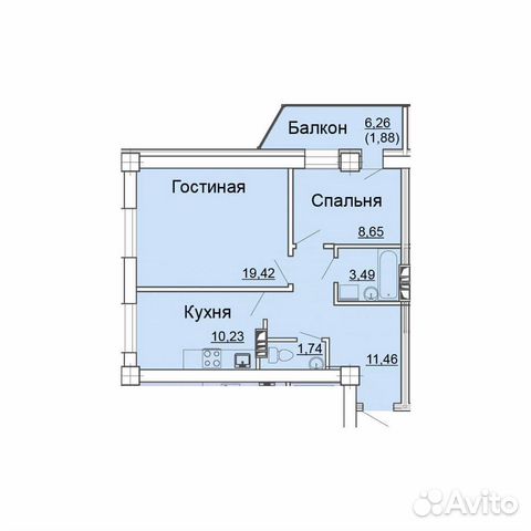 2-к квартира, 63 м², 12/25 эт. 2-к квартира, 63 м², 12/25 эт.