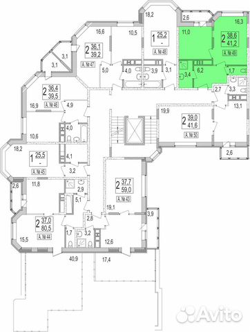 1-к квартира, 38.6 м², 7/7 эт. 1-к квартира, 38.6 м², 7/7 эт.