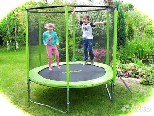 Батут новый для дачи детский - с сеткой Батут новый для дачи детский - с сеткой