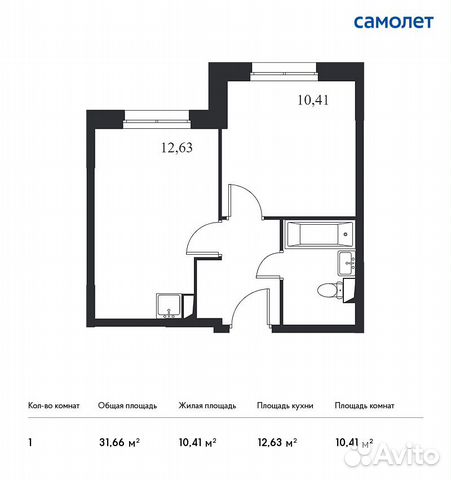 1-к квартира, 31.7 м², 1/14 эт. 1-к квартира, 31.7 м², 1/14 эт.