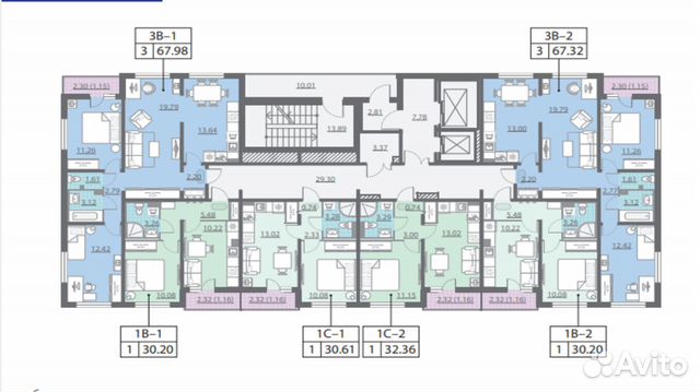 1-к квартира, 30.6 м², 2/13 эт.