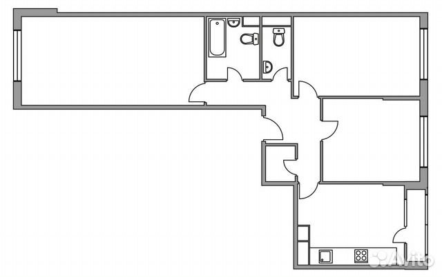 3-к квартира, 76.8 м², 10/13 эт.