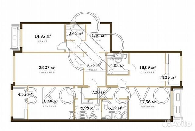 4-к квартира, 153 м², 5/13 эт. 4-к квартира, 153 м², 5/13 эт.