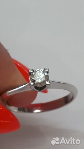 Золотое кольцо эпл 585 с бриллиантом 0,24 ct Золотое кольцо эпл 585 с бриллиантом 0,24 ct
