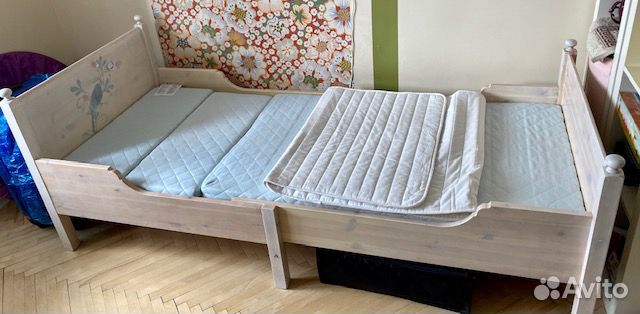 Кровать детская раздвижная 80 * 200 с матрасом Кровать детская раздвижная 80 * 200 с матрасом