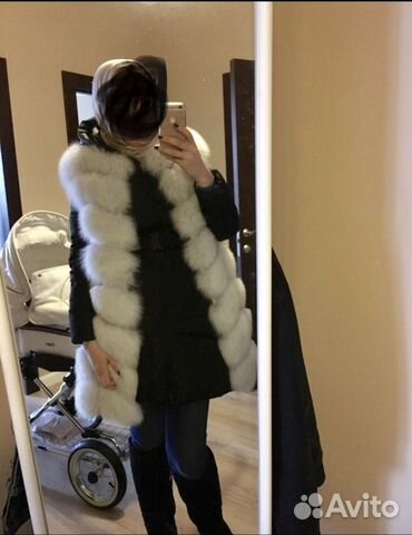 Меховая жилетка песец бу